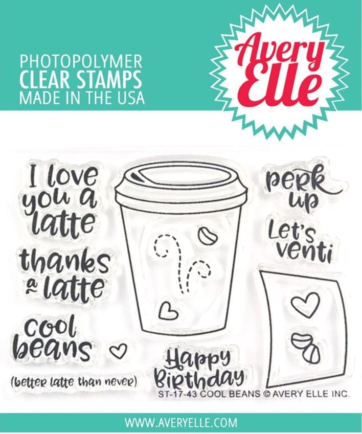 Avery Elle Cool Beans Clear Stamps Stamps 3" x 4"