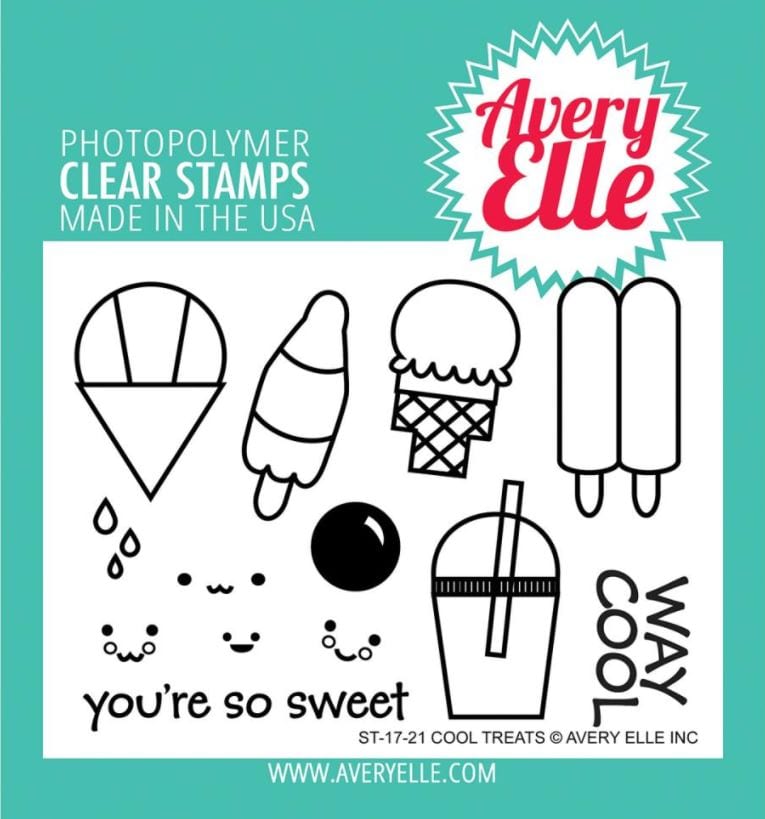Avery Elle Cool Treats Clear Stamps Stamps 3" x 4"