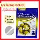 Quaff Cold Laminating Film Photo Top 20 Sheets A4 Size