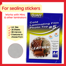 Quaff Cold Laminating Film Photo Top 20 Sheets A4 Size