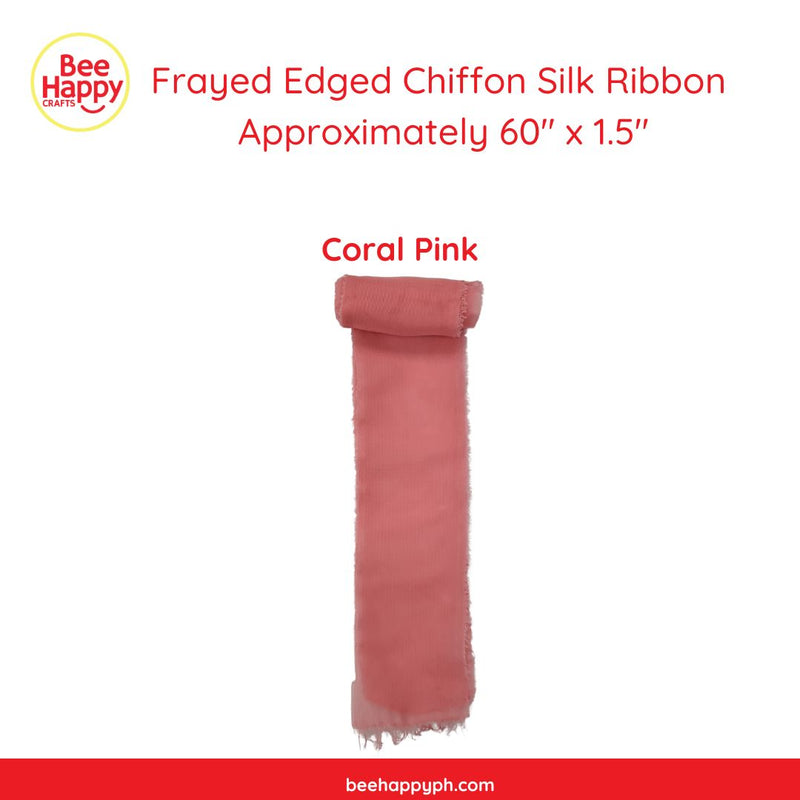 Frayed Edged Chiffon Silk Ribbon 60" x 1.5 "