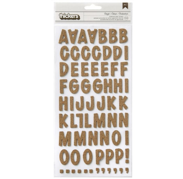 American Crafts Dazzle Alphabet and Number Cork Thickers 133/pk