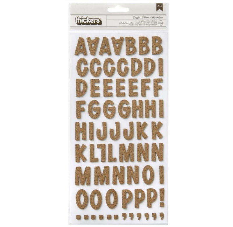 American Crafts Dazzle Alphabet and Number Cork Thickers 133/pk