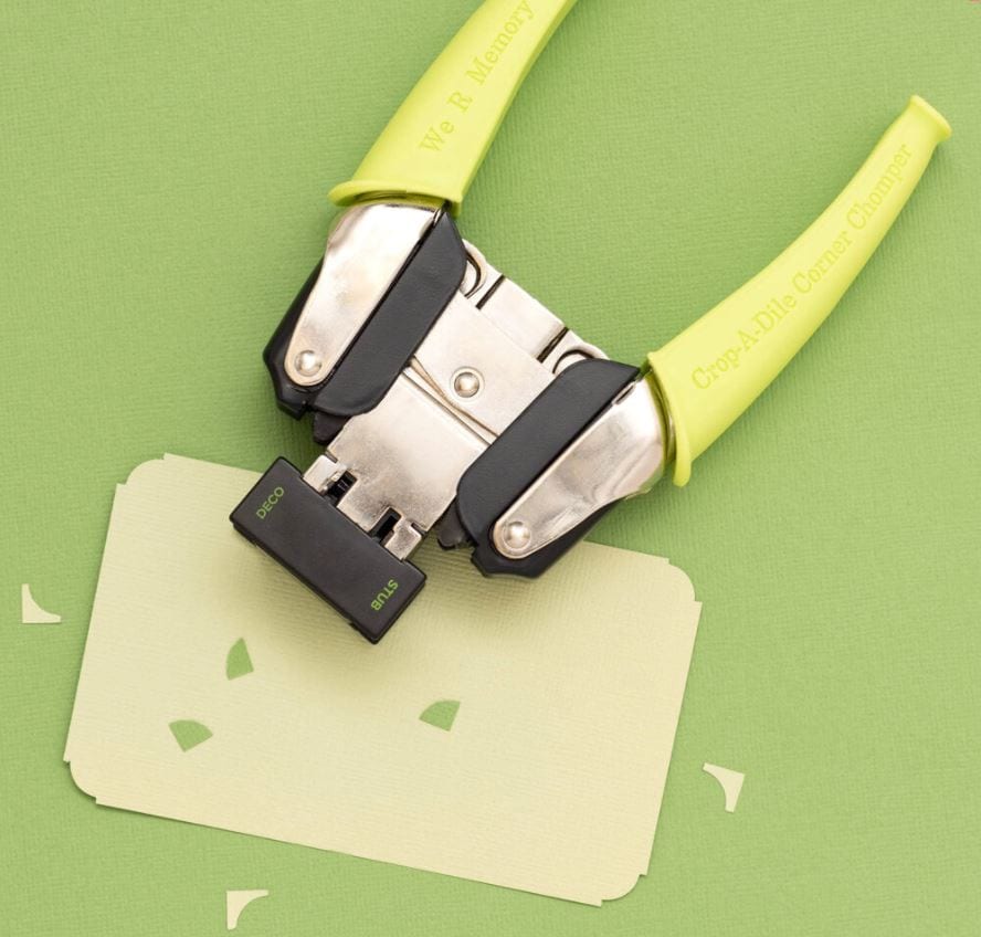 Crop-a-dile Retro Corner Chomper Stub and Deco