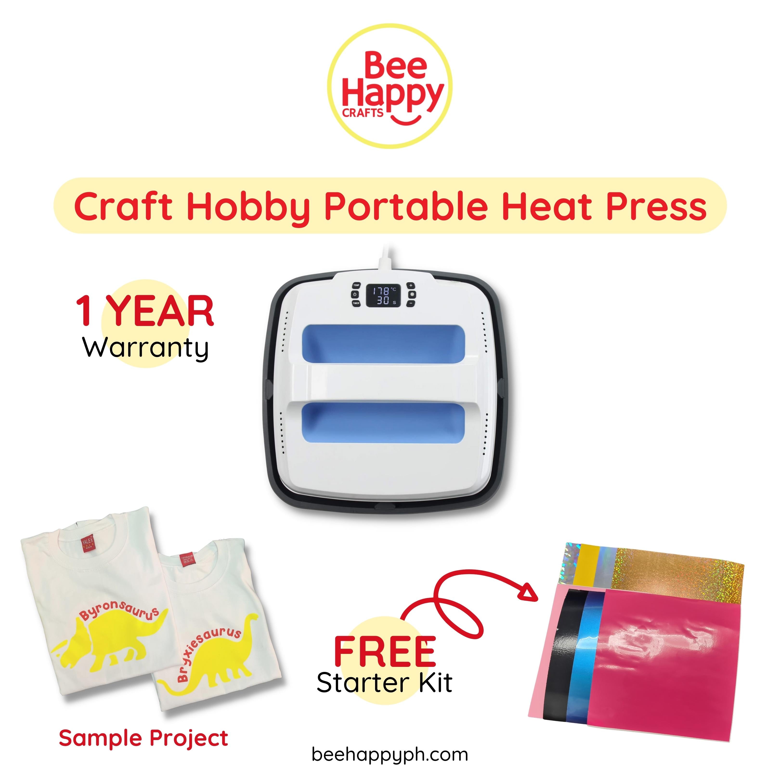 Craft Hobby Portable Heat Press for Heat Transfer Vinyl (HTV) or Iron On (220V)