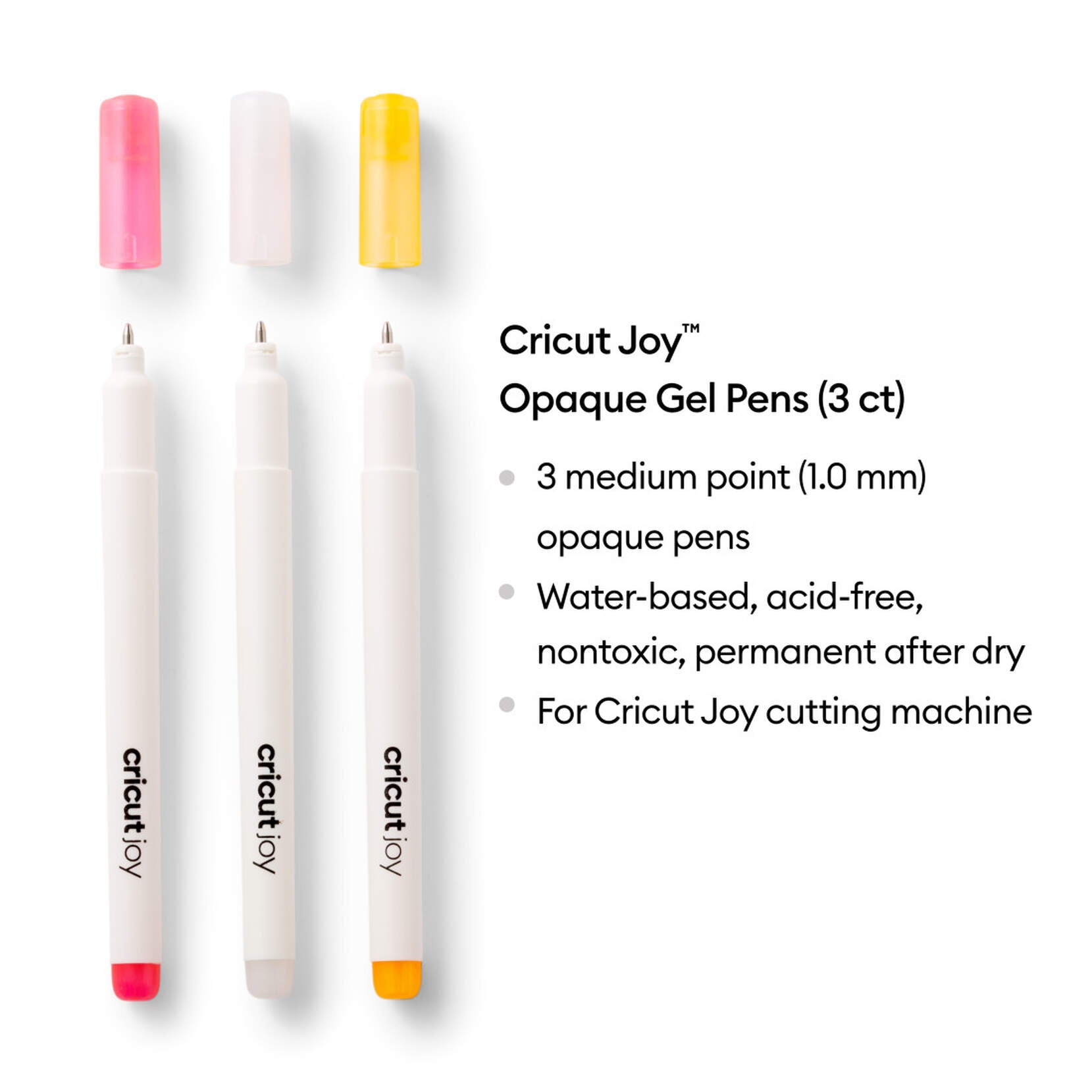 Cricut Joy Opaque Gel Pens Pink/White/Orange 1.0mm (3 ct)