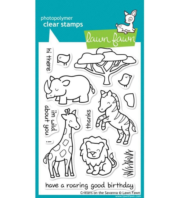 Lawn Fawn Critters On The Savanna Clear Stamps 4"X6"