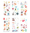 Cute and Colorful Animals Deco Stickers - 6 Sheets