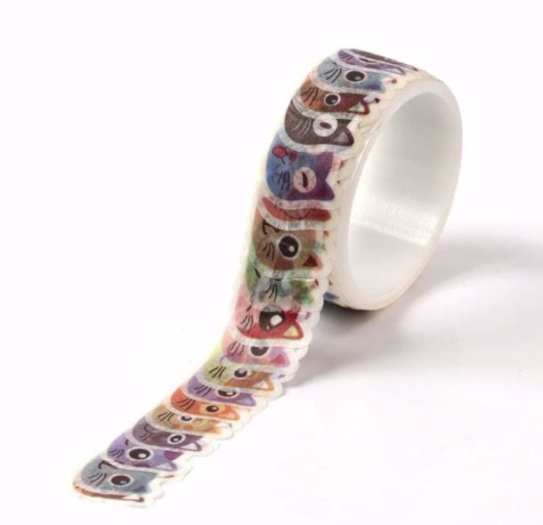 Cute Cat Faces Peel Off Washi Tape 100pcs