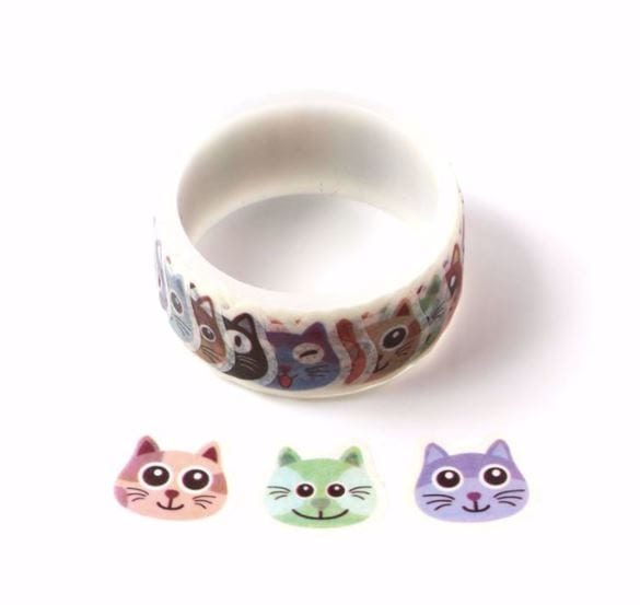 Cute Cat Faces Peel Off Washi Tape 100pcs