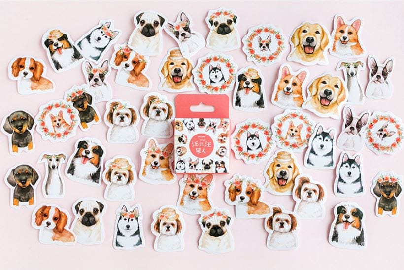 MoCard Cute Dogs Sticker Flakes in a Box