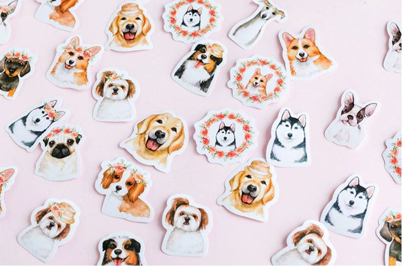 MoCard Cute Dogs Sticker Flakes in a Box
