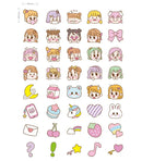 Candy Poetry Cute Girl Emote Sticker Flakes in a Box