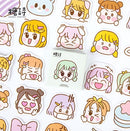 Candy Poetry Cute Girl Emote Sticker Flakes in a Box