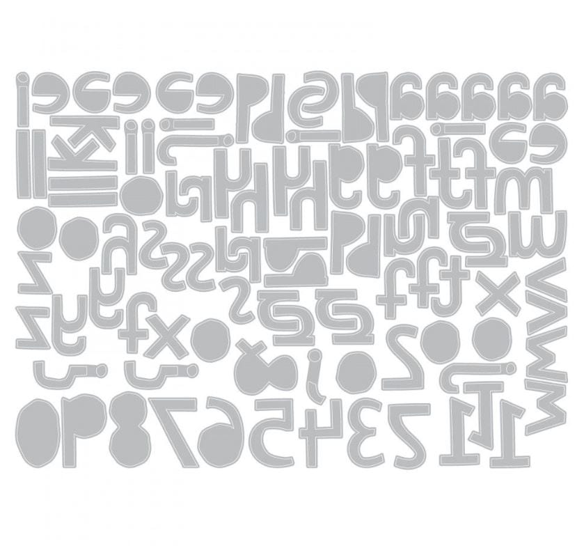 Sizzix Alphanumeric Cutout LowercaseÂ® Thinlits™ Die Set 102PK -