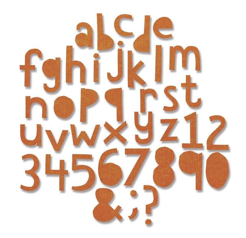 Sizzix Alphanumeric Cutout LowercaseÂ® Thinlits™ Die Set 102PK -