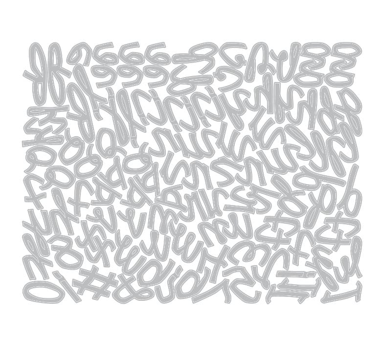 Sizzix Cutout Script Thinlits Die Set 108Pk Tim Holtz