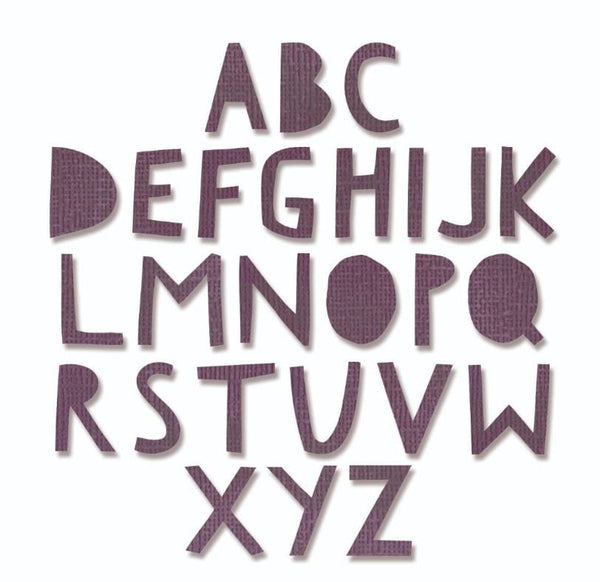 Sizzix Alphanumeric Cutout Uppercase Thinlits Die Set 76PK