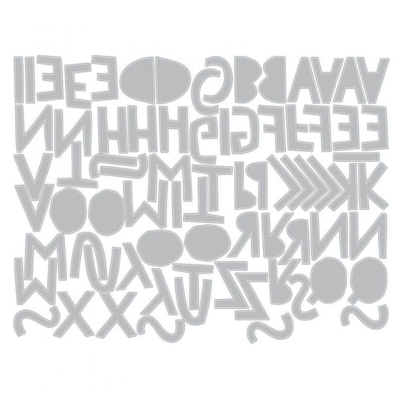 Sizzix Alphanumeric Cutout Uppercase Thinlits Die Set 76PK