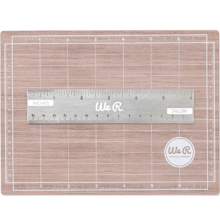 We R Memory Keepers Mini Magnetic Cutting Mat &amp; Ruler Set Crafter's Essentials