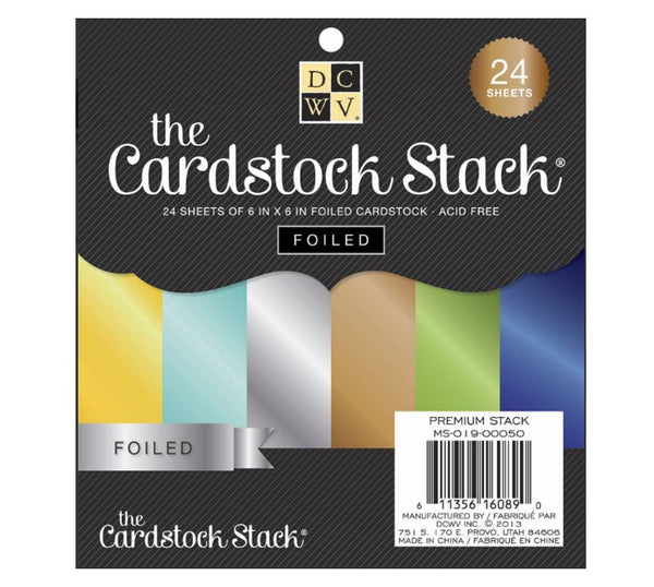 DCWV The Cardstock Stack Foiled Paper Pad 6" x 6"