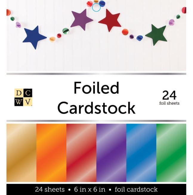DCWV Foiled Cardstock Stack Paper Pad 6" x 6"