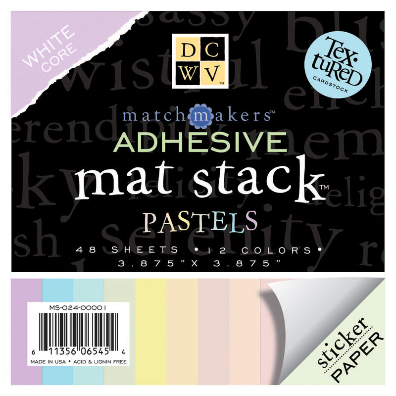Dcwv Sticker Stack DCWV Pastels Adhesive Mat Stack 3.875