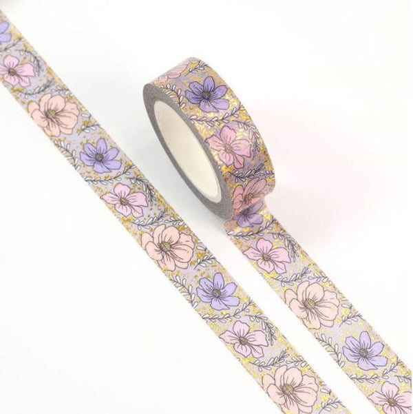 Daisy Flowers with Foil Washi Tape 15mm x 10m