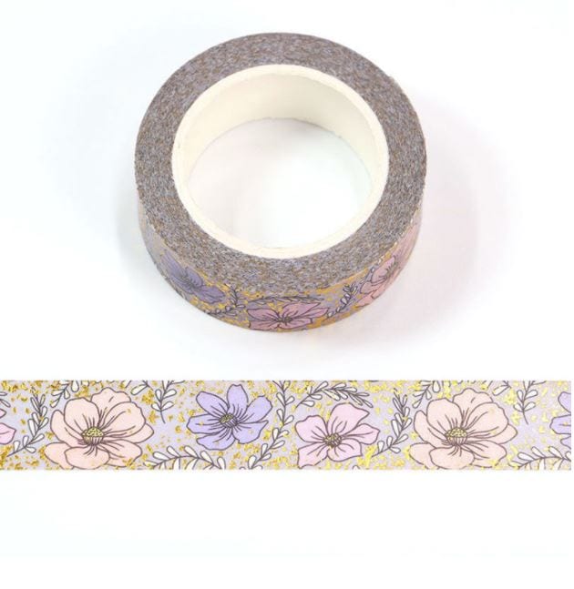 Daisy Flowers with Foil Washi Tape 15mm x 10m