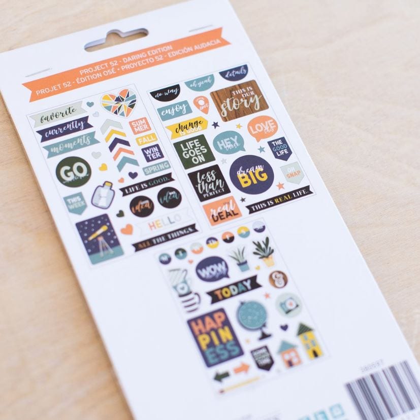 Project Life Daring Edition Chipboard Stickers