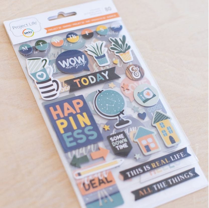 Project Life Daring Edition Chipboard Stickers