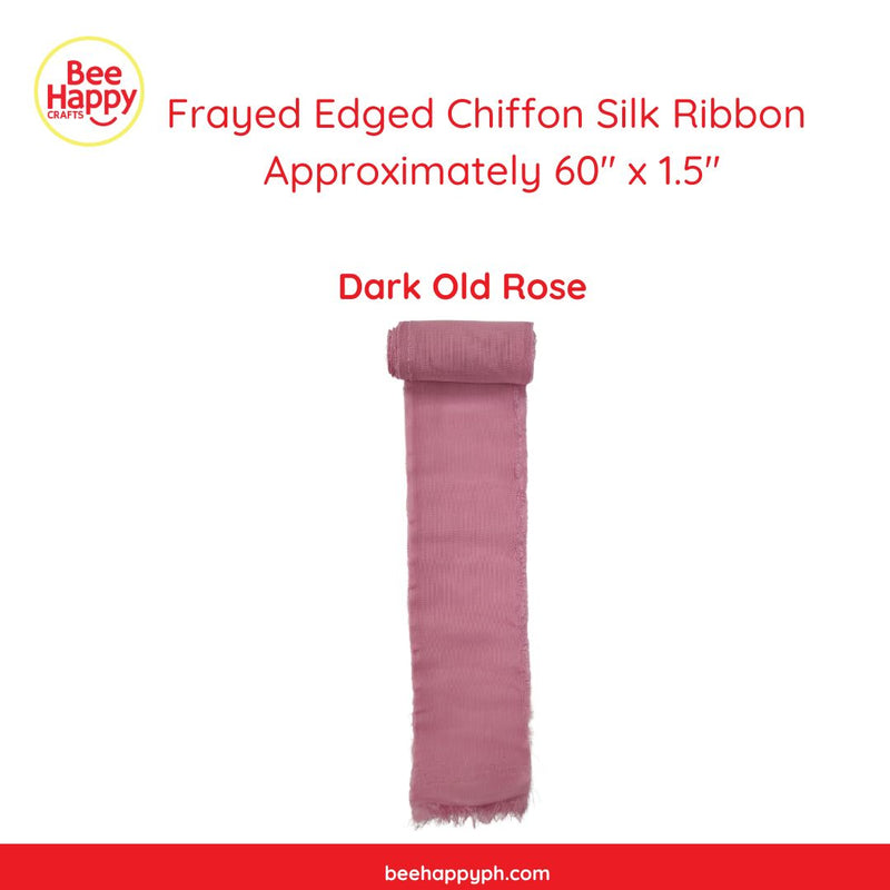 Frayed Edged Chiffon Silk Ribbon 60" x 1.5 "