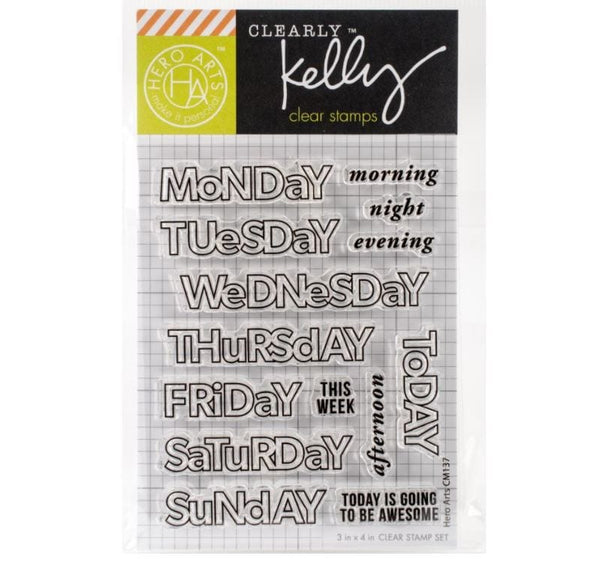 Kelly Purkey Days Of The Week Clear Stamps 3"X4"