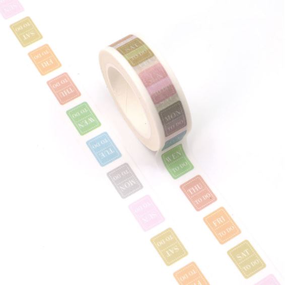 Days of the Week To Do List Washi Tape 15mm x 10m