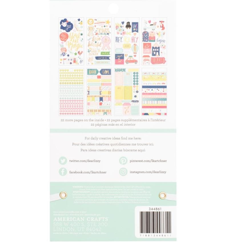 Dear Lizzy Designer Sticker Book w/ Gold Foil 30 Pages