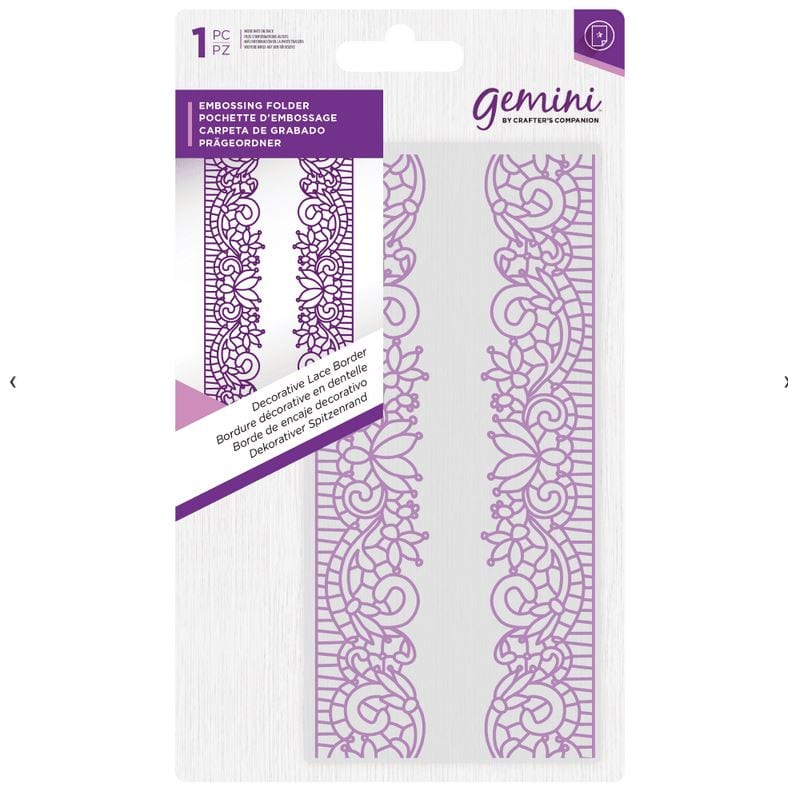 Crafter's Companion Decorative Lace Border Gemini Embossing Folder 5.75