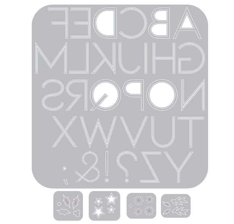 Sizzix Decorative Type Thinlits Die Set 5pk by Lisa Jones