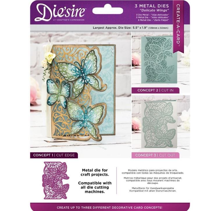 Crafter's Companion Delicate Wings Die'sire Create-A-Card Metal Dies