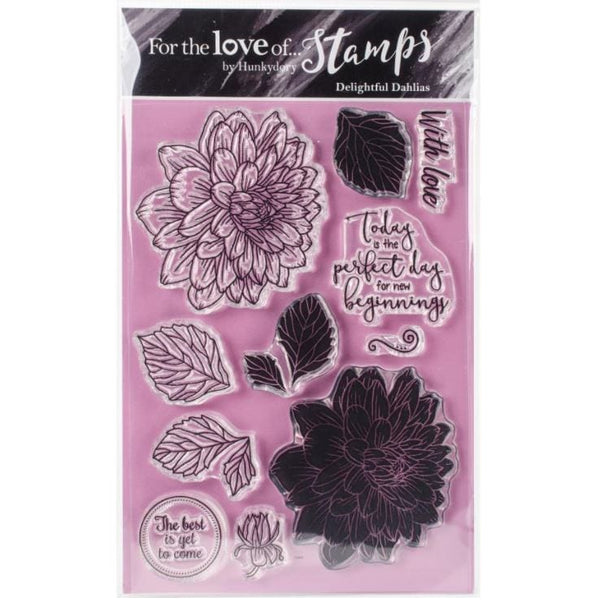 Hunkydory Delightful Dahlias Clear Stamps