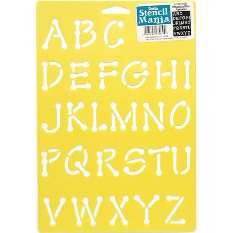 Delta Stencil Mania 7"x 10" Whimsical Dot Alphabet