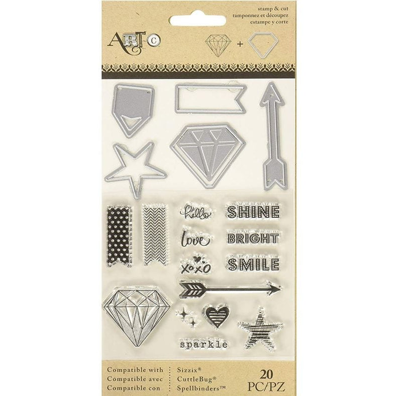 Momenta Art-C Diamonds Stamp & Die-Cut Set