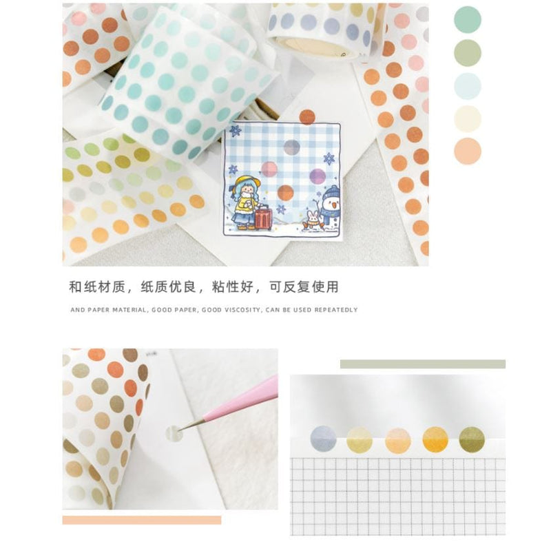 Colorful Dots Die Cut Washi Sticker Tapes (6cm x 3m)