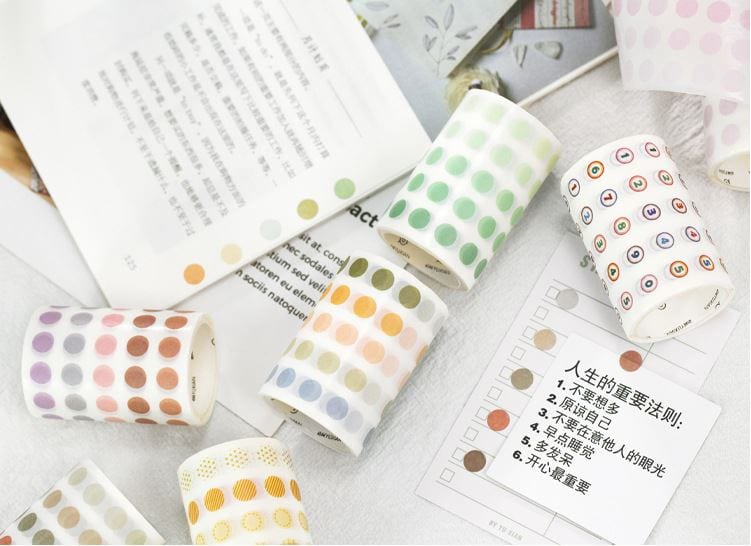 Colorful Dots Die Cut Washi Sticker Tapes (6cm x 3m)