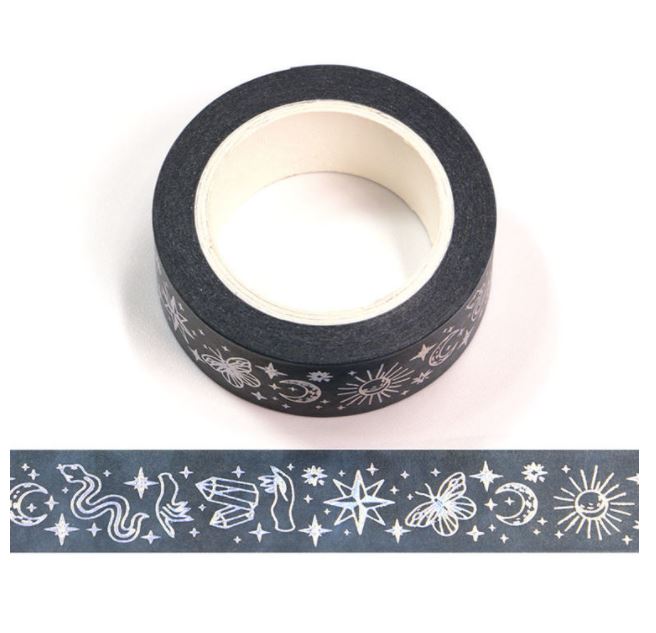 Divination Holographic Foil on Blue Washi Tape 15mm x 10m