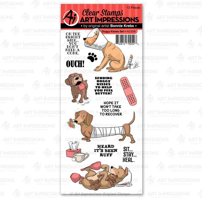 Hampton Art Doggy Kisses Clear Stamps Art Impressions