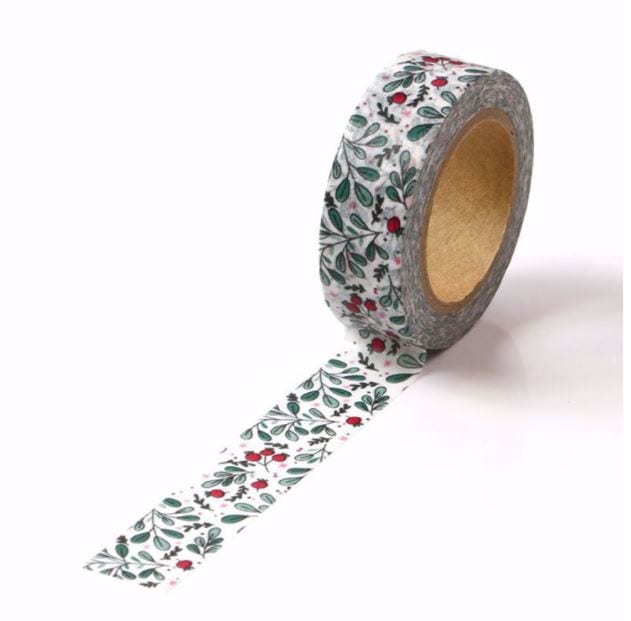 Doodle Flower Buds and Leaves Washi Tape 15mm x 10m