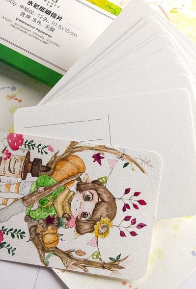 Dorer Art Watercolor Postcards in Tin Can