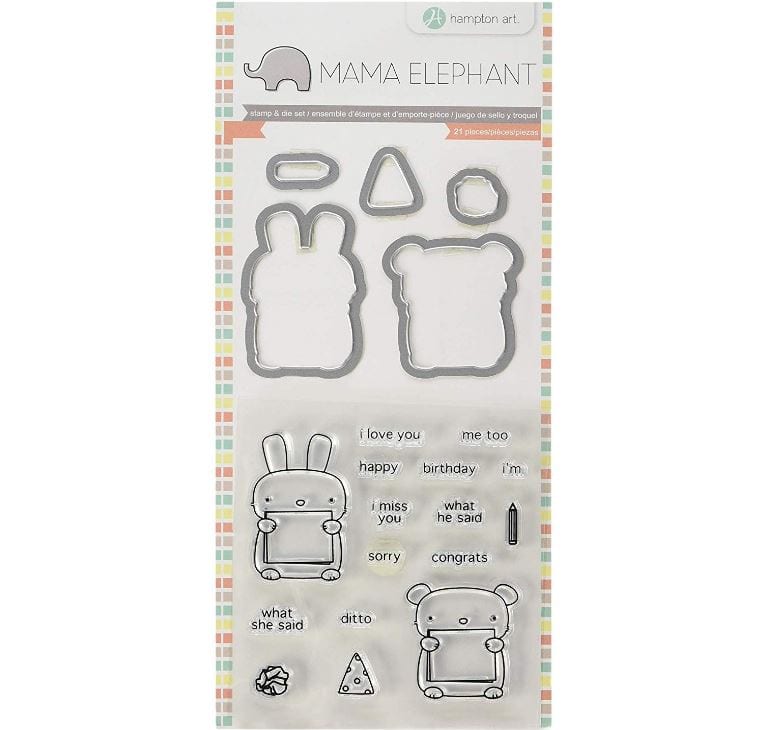 Hampton Art Mama Elephant Dos Amigos Clear Stamp & Die Set