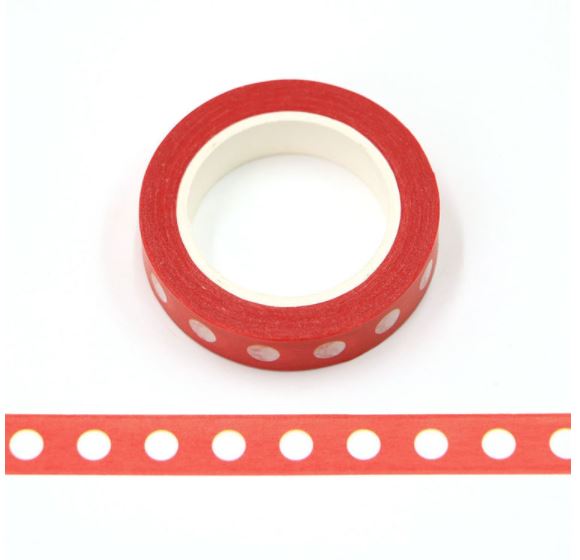 Dots on Red Christmas Washi Tape 10mm x 10m