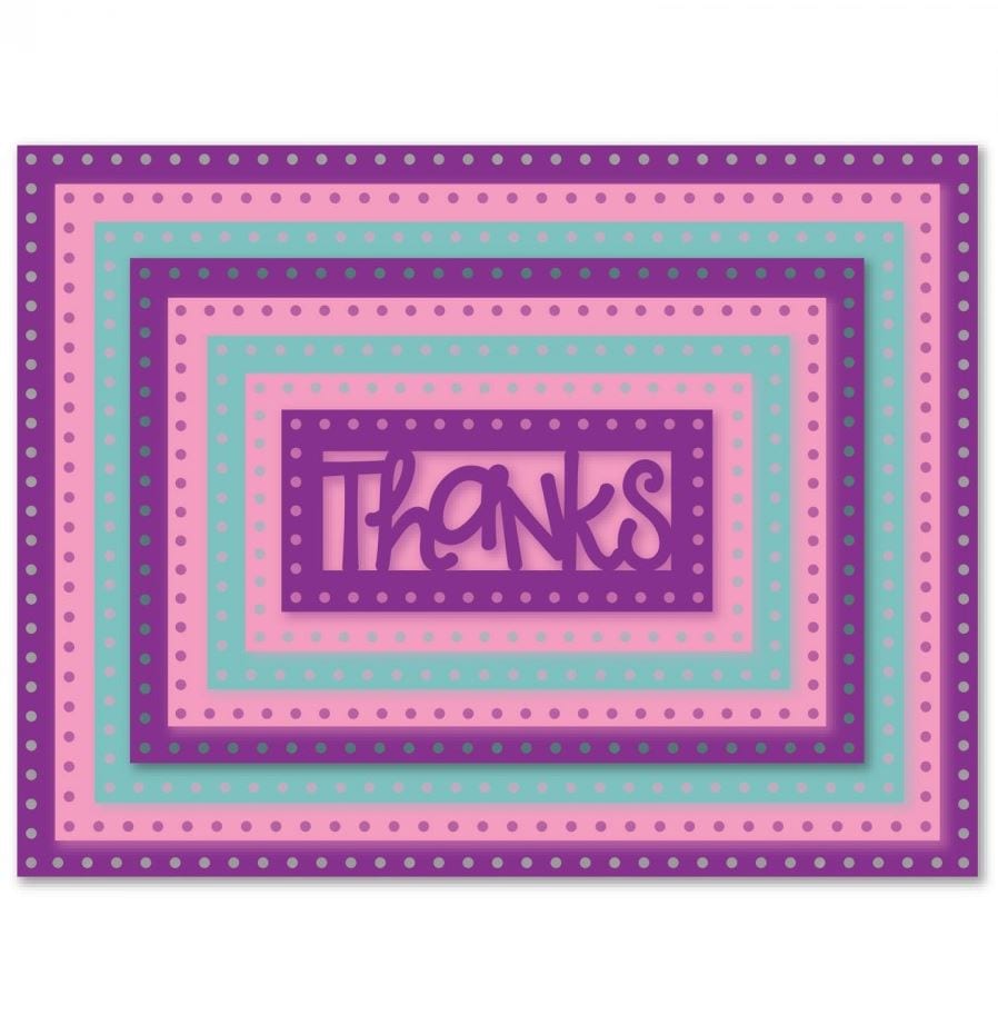 Sizzix Dotted Rectangle Thanks Framelits Dies